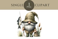 Fishing Gnome Clipart PNG Single Image Product Image 1