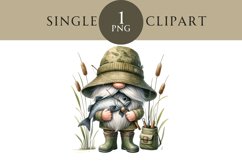 Fishing Gnome Clipart PNG Single Image Product Image 1