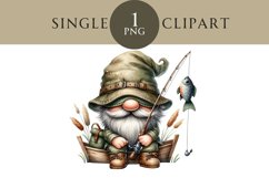 Fishing Gnome Clipart PNG Single Image Product Image 1