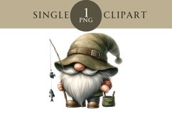 Fishing Gnome Clipart PNG Single Image Product Image 1