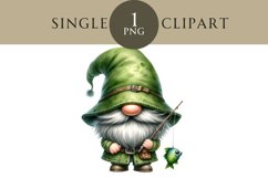 Fishing Gnome Clipart PNG Single Image Product Image 1