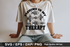 Fishing is my therapy - Fishing SVG Design Product Image 1