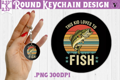 Round keychain | Fishing | Fishing lover gift Product Image 1