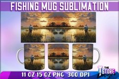 Fishing Mug Sublimation | 11 oz 15 oz Mug | Fishing PNG Product Image 1