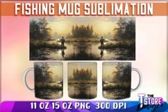 Fishing Mug Wrap Sublimation |15 oz Mug | Fishing PNG v.1 Product Image 2