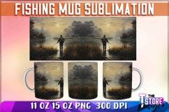 Fishing Mug Wrap Sublimation |15 oz Mug | Fishing PNG v.1 Product Image 3