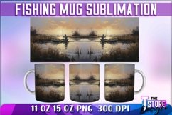 Fishing Mug Sublimation | 11 oz 15 oz Mug | Fishing PNG Product Image 1