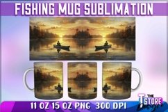 Fishing Mug Sublimation | 11 oz 15 oz Mug | Fishing PNG Product Image 1
