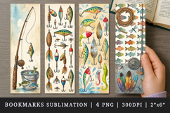 Fishing bookmarks printable sublimation bookmark design Product Image 1
