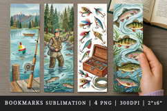 Fishing bookmarks printable sublimation bookmark design Product Image 1