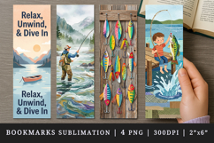 Fishing bookmarks printable sublimation bookmark design Product Image 1