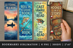 Fishing bookmarks printable sublimation bookmark design Product Image 1