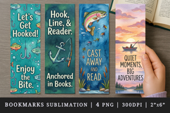 Fishing bookmarks printable sublimation bookmark design Product Image 1