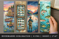 Fishing bookmarks printable sublimation bookmark design Product Image 1