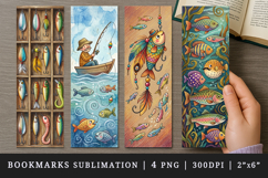 Fishing bookmarks printable sublimation bookmark design Product Image 1