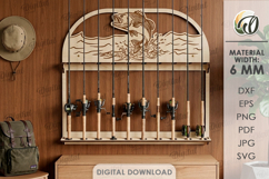 3D Fishing rod racks Bundle Laser Cut. Fishing lure display Product Image 5