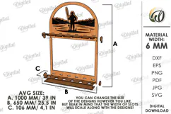 3D Fishing rod rack Laser Cut. Fisherman gift SVG Product Image 2