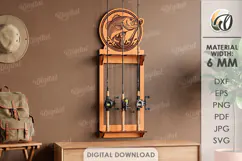 3D Fishing rod rack Laser Cut. Fisherman gift SVG Product Image 1