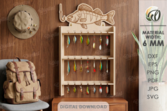 3D Fishing rod racks Bundle Laser Cut. Fishing lure display Product Image 10