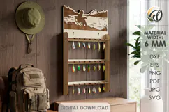 3D Fishing lure rack Laser Cut. Fisherman gift SVG Product Image 1