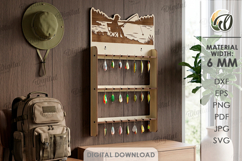 3D Fishing rod racks Bundle Laser Cut. Fishing lure display Product Image 11
