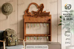 3D Fishing lure rack Laser Cut. Fisherman gift SVG Product Image 1