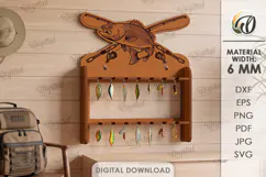 3D Fishing lure rack Laser Cut. Fisherman gift SVG Product Image 1