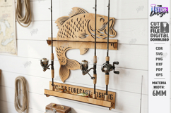 Fishing Rod Rack Design Laser Cut Bundle | Father's Day Gift Product Image 7