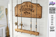 Fishing Rod Rack Design Laser Cut | Father's Day Gift Idea Product Image 1
