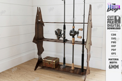 Fishing Rod Rack Laser Cut | Father's Day | Rack Stand SVG Product Image 1