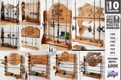 Fishing Rod Rack Design Laser Cut Bundle | Father's Day Gift Product Image 1