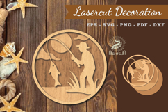 Fishing Round Lasercut Decoration Product Image 1