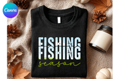 Fishing-Season Football Canva Frame Sport Distressed Shirt Product Image 1