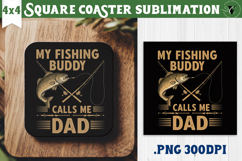 Square Coaster | Fishing | Fishing lover gift Product Image 1