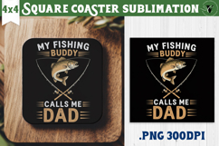 Square Coaster | Fishing | Fishing lover gift Product Image 1