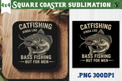 Square Coaster | Fishing | Fishing lover gift Product Image 1