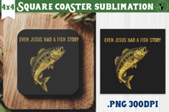 Square Coaster | Fishing | Fishing lover gift Product Image 1