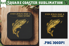 Square Coaster | Fishing | Fishing lover gift Product Image 1