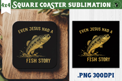 Square Coaster | Fishing | Fishing lover gift Product Image 1