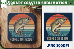 Square Coaster | Fishing | Fishing lover gift Product Image 1