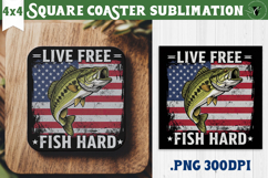 Square Coaster | Fishing | Fishing lover gift Product Image 1