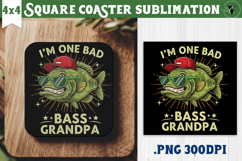 Square Coaster | Fishing | Fishing lover gift Product Image 1
