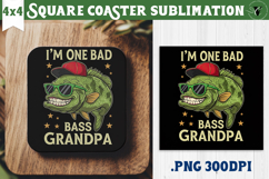 Square Coaster | Fishing | Fishing lover gift Product Image 1
