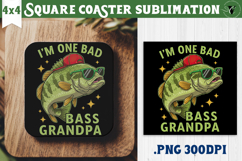 Square Coaster | Fishing | Fishing lover gift Product Image 1