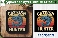 Square Coaster | Fishing | Fishing lover gift Product Image 1