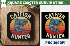 Square Coaster | Fishing | Fishing lover gift Product Image 1
