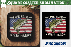 Square Coaster | Fishing | Fishing lover gift Product Image 1