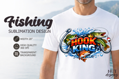 Fisherman Fathers day tshirt Hook King Fishing Sublimation Product Image 1