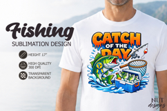 Fisherman Fathers day tshirt Catch Of The Day Fishing Product Image 1