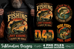 Fishing sublimation PNG, 4 Fishing PNG, Father's day PNG Product Image 1